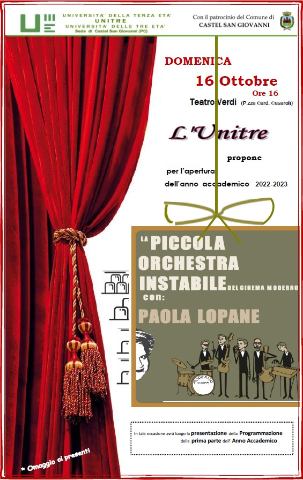 "Piccola Orchestra Instabile" con Paola Lopane Organizzato da Unitre