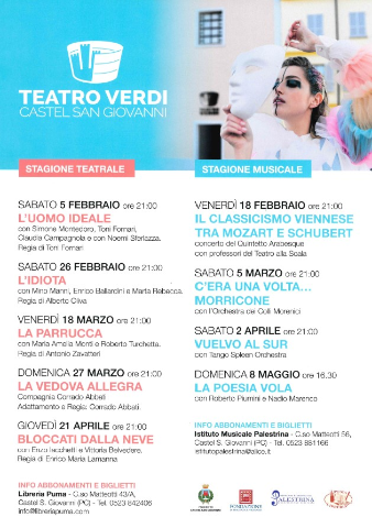 Stagione Teatrale 2022 Teatro Verdi Castel San Giovanni